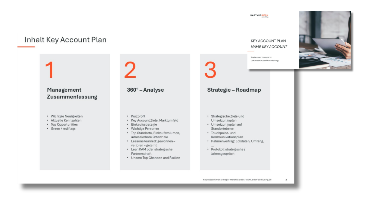 Key Account Plan Vorlage | Hartmut Sieck